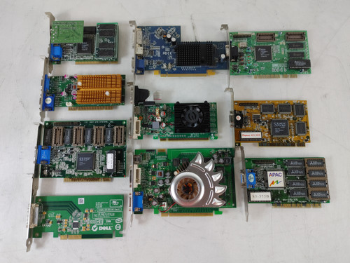 ATI Radeon & Nvidia GeForce Mixed Bulk PCI & PCIe Video Cards Untested Lot of 10