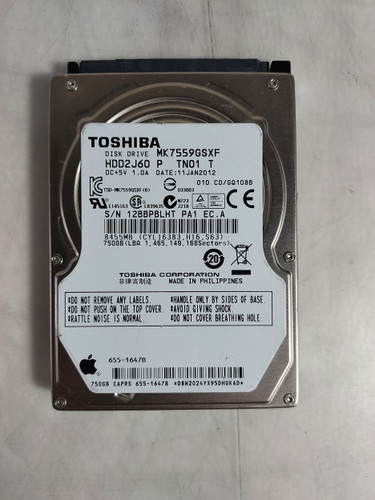 Lot of 2 Toshiba APPLE  MK7559GSXF 750 GB SATA II 2.5 in Laptop Drive