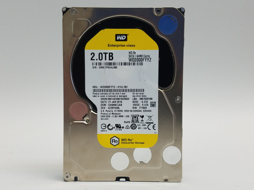 Lot of 2 Western Digital WD2000FYYZ WD RE 2TB 3.5" SATA III Enterprise HDD