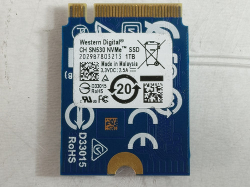 Lot of 2 Western Digital CH SN530 1 TB NVMe 42mm Solid State Drive