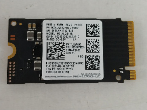 Samsung MZ-ALQ512B 512 GB NVMe 42mm Solid State Drive