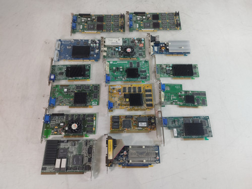 Vintage Mixed Lot Graphics Cards ATI & Nvidia PCI / PCIe / AGP / ISA Lot of 15 For Parts
