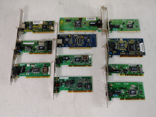 Vintage Mixed Lot RJ-45 Network Cards D-Link Intel Netgear 3Com PCI / ISA Lot of 11 For Parts