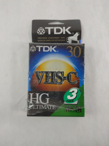 New TDK VHS-C Ultimate 3 Pack Camcorder Video Cassettes