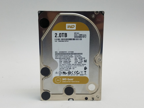 Lot of 2 Western Digital Gold WD2005FBYZ 2 TB SATA III 3.5 in Enterprise Drive