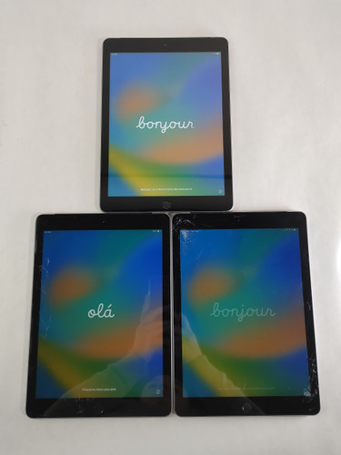 Lot of 3 Apple iPad 5th Gen A1823 32GB iOS 16.7.14 Wi-Fi + 4G Unlocked For Parts