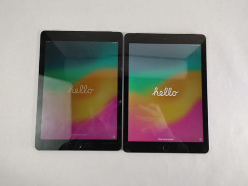 Lot of 2 Apple iPad 6th Gen A1954 32GB iOS 17.7.10 Wi-Fi + 4G Unlocked For Parts