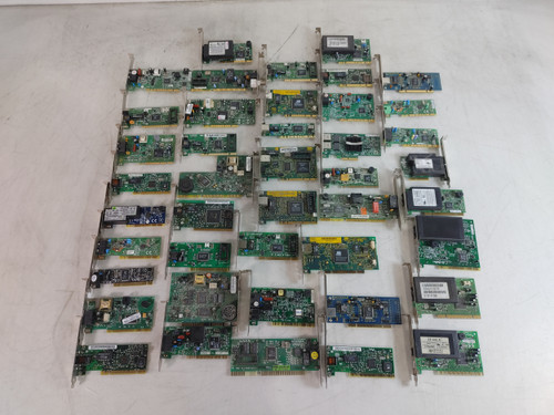 Vintage Mixed Lot Network Cards RJ-45 & RJ-11 PCI / ISA Lot of 43 For Parts