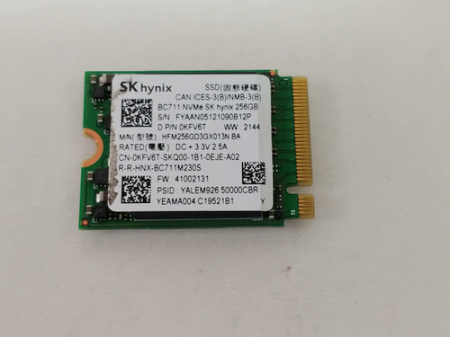 Lot of 5 SK Hynix BC711 HFM256GD3GX013N 256 GB M.2 2230 NVMe Solid State Drive