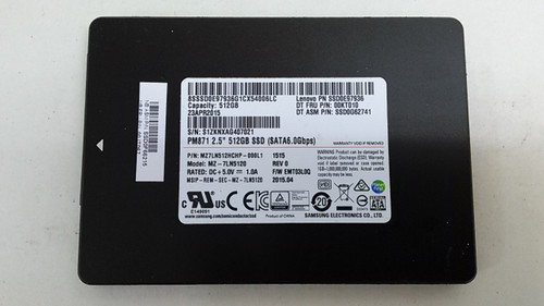 Samsung  MZ-7LN5120 PM871 512GB 2.5" SATA III (6.0Gb/s)  Solid State Drive