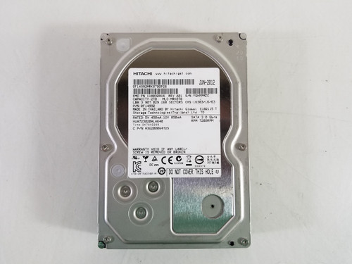 Lot of 2 Hitachi EMC HUA723020ALA640 2 TB SATA II 3.5 in Enterprise Hard Drive