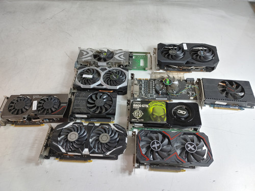 Lot of 10 Nvidia Radeon RX 6600 Radeon FX 580, Radeon RX 590 GME, GeForce RTX 1060, GeForce GTX 760 For Parts