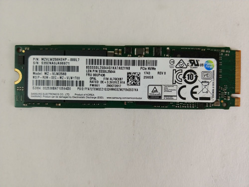 Lot of 2 Samsung PM961 MZ-VLW2560 256 GB NVMe 80mm Solid State Drive