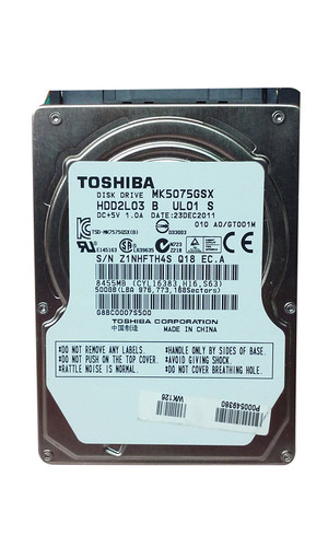 Toshiba MK5075GSX HDD2L03 500GB 2.5" SATA II Laptop Hard Drive