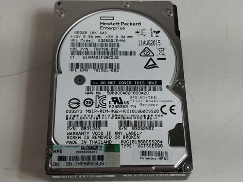 Lot of 20 Hitachi HP HUC101860CSS204 600 GB SAS 3 2.5 in Enterprise Drive