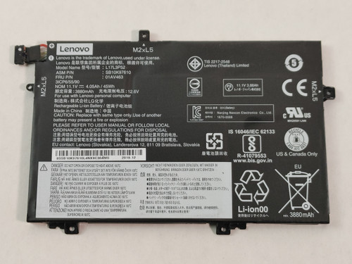 Lenovo ThinkPad L15 Gen 2 3880 mAh 3 Cell 11.1 V Laptop Battery 01AV463