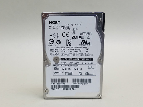 Lot of 5 Hitachi EMC HUC106060CSS600 600GB 2.5" SAS 2 Enterprise Hard Drive
