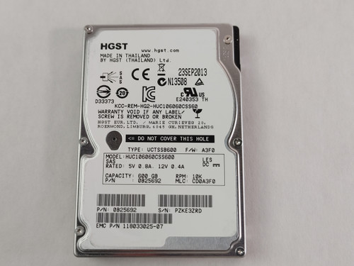 Lot of 10 Hitachi EMC HUC106060CSS600 600GB 2.5" SAS 2 Enterprise Hard Drive