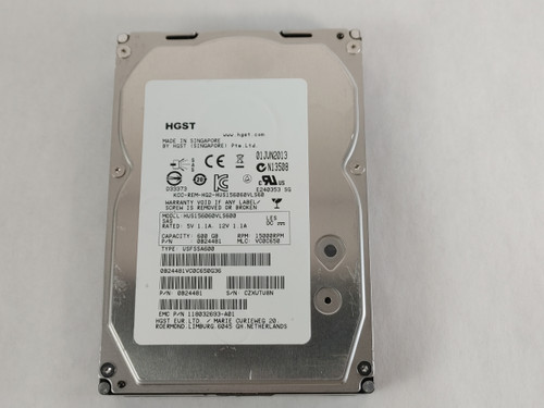 HGST EMC HUS156060VLS600 CLAR600 600 GB 3.5 in SAS 2 Enterprise HDD
