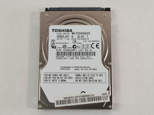 Toshiba  MK7559GSXP HDD2J51 750GB 2.5" SATA II (3.0Gb/s) Laptop Hard Drive