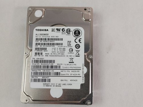 Toshiba IBM AL13SEB600 600 GB SAS 2 2.5 in 10K Enterprise Hard Drive