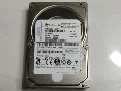 Toshiba IBM MBF2300RC 300 GB 2.5 in SAS 2 Enterprise Hard Drive