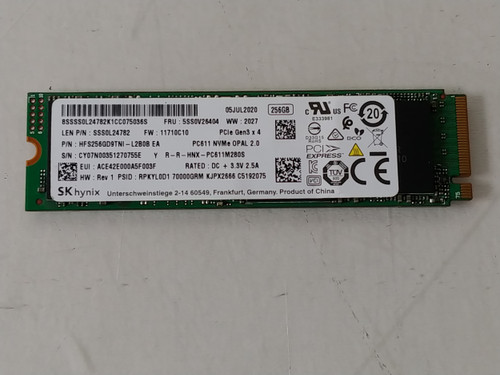 Lot of 2 SK Hynix PC611 HFS256GD9TNI 256 GB NVMe 80mm SSD