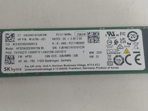 Lot of 2 SK Hynix PC711 HFS256GDE9X073N 256 GB NVMe 80mm Solid State Drive