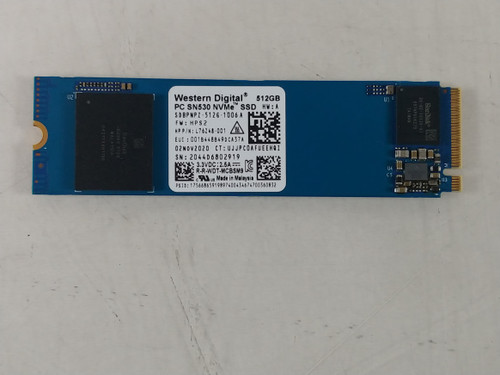 Lot of 2 Western Digital SN530 SDBPNPZ512G 512 GB NVMe 80mm SSD