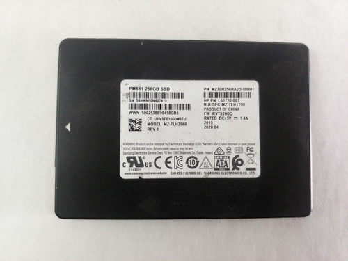 Samsung PM881 MZ-7LH2560 256 GB SATA III 2.5 in Solid State Drive