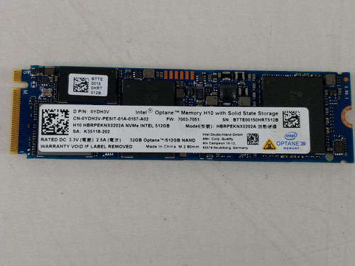 Intel H10 HBRPEKNX0202A 32GB Optane/512GB NAND NVMe 80mm SSD