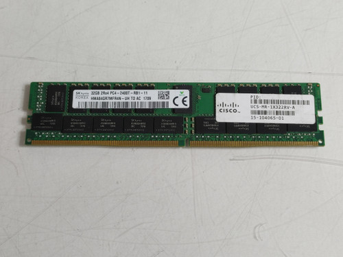 Lot of 5 SK Hynix 32 GB PC4-19200 (DDR4-2400) 2Rx4 ECC REG DDR4 Server RAM