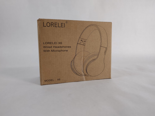 New LORELEI X6 Over-Ear Headphones with Microphone, Lightweight Foldable - black