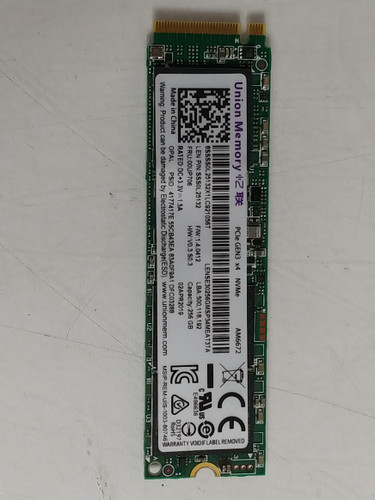 Lot of 10 Union Memory AM6672 LENSE30256GMSP34MEAT3TA 256 GB NVMe 80mm Solid State Drive