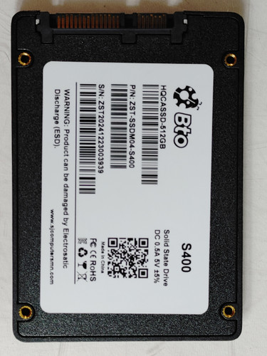 Bto S400 HQCASSD-512GB 512 GB SATA III 2.5 in Solid State Drive