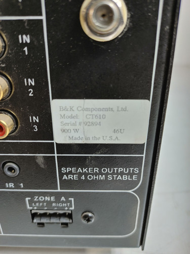 B&K CT610 Multi-Zone Receiver For Parts