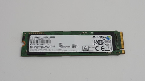 Samsung SM951 MZ-VPV5120 512 GB NVMe M.2 2280 80mm Solid State Drive