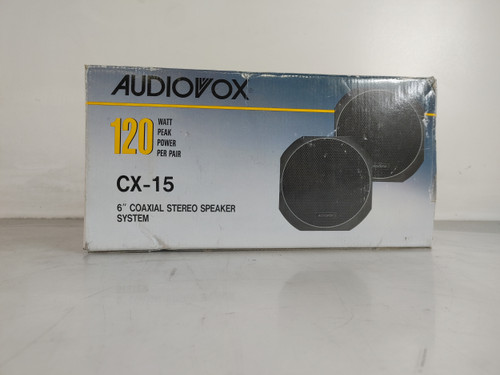 New Audiovox CX-15 120 Watt 6" Coaxial Stereo Speaker Open Box