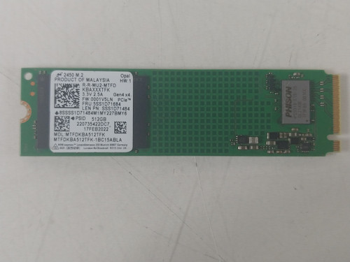 Lot of 2 Micron MTFDKBA512TFK 512 GB NVMe 80mm SSD