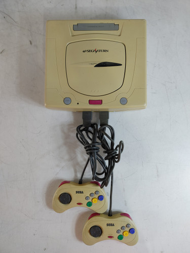 Sega HST-3220 Saturn Console with 2 Controllers For Parts