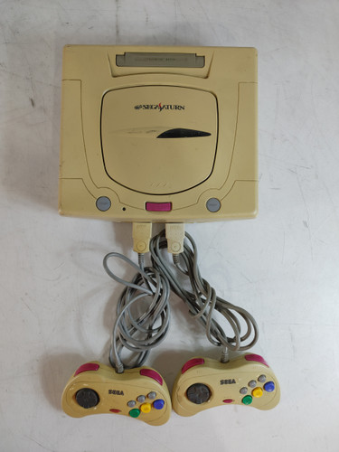 Sega HST-3220 Saturn Console with 2 Controllers For Parts