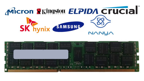 Lot of 5 Major Brand 16 GB DDR3L-1333 PC3L-10600R 2Rx4 1.35V DIMM Server RAM