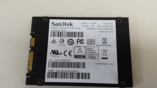 Lot of 2 SanDisk SDSSDA-120G SSD Plus 120 GB 2.5 in SATA III Solid State Drive