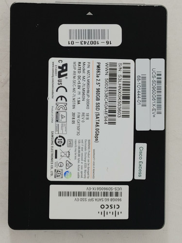 Samsung Cisco PM863a MZ-7LM960N 960GB SATA III 2.5 in Solid State Drive