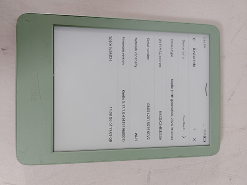 Amazon Kindle (11th Generation, 2024 Release) 16 GB Kindle OS (WiFi Only)