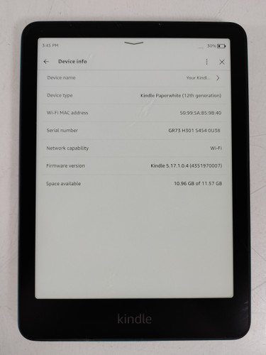 Amazon Kindle Paperwhite (12th Generation) 16 GB Kindle OS (WiFi Only)