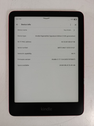 Amazon Kindle Paperwhite Signature Edition (12th Generation) 32 GB Kindle OS (WiFi Only)
