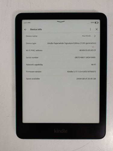 Amazon Kindle Paperwhite Signature Edition (12th Generation) 32 GB Kindle OS (WiFi Only)