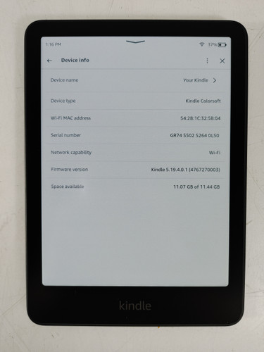 Amazon Kindle Colorsoft (1st Generation) 16 GB Kindle OS (WiFi Only)
