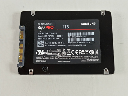 Samsung  860 PRO MZ-76P1T0 1 TB SATA III 2.5 in Solid State Drive